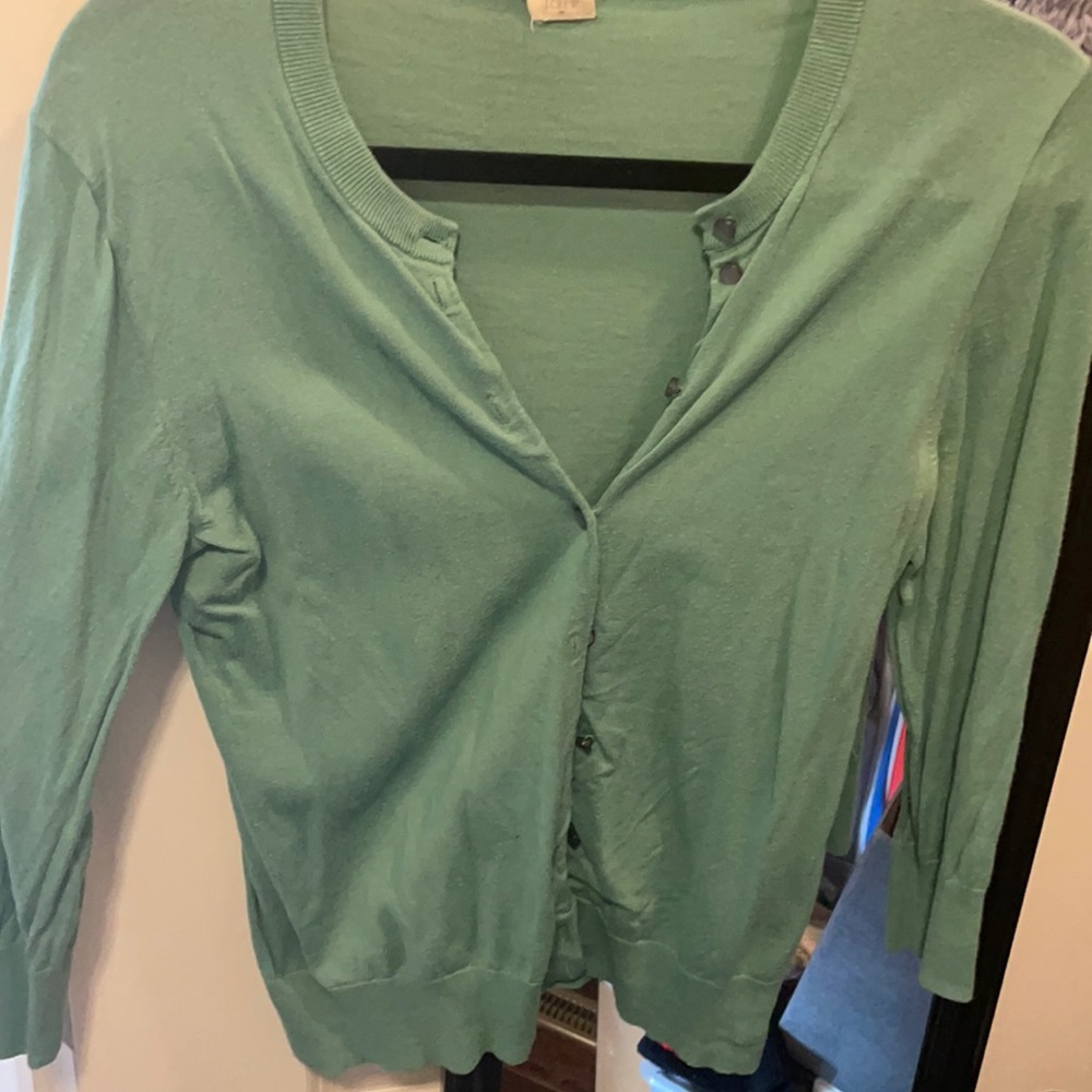 J crew crew neck button down sweater